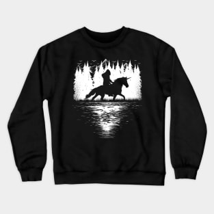 Bigfoot Riding Unicorn Crewneck Sweatshirt